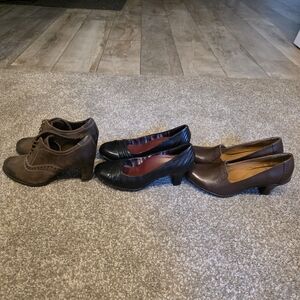 Bundle Of 3 Pairs Elegant Brown and Black Women's Heels - Size 6